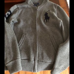 Worn once boys Grey zip up  Polo Sweater